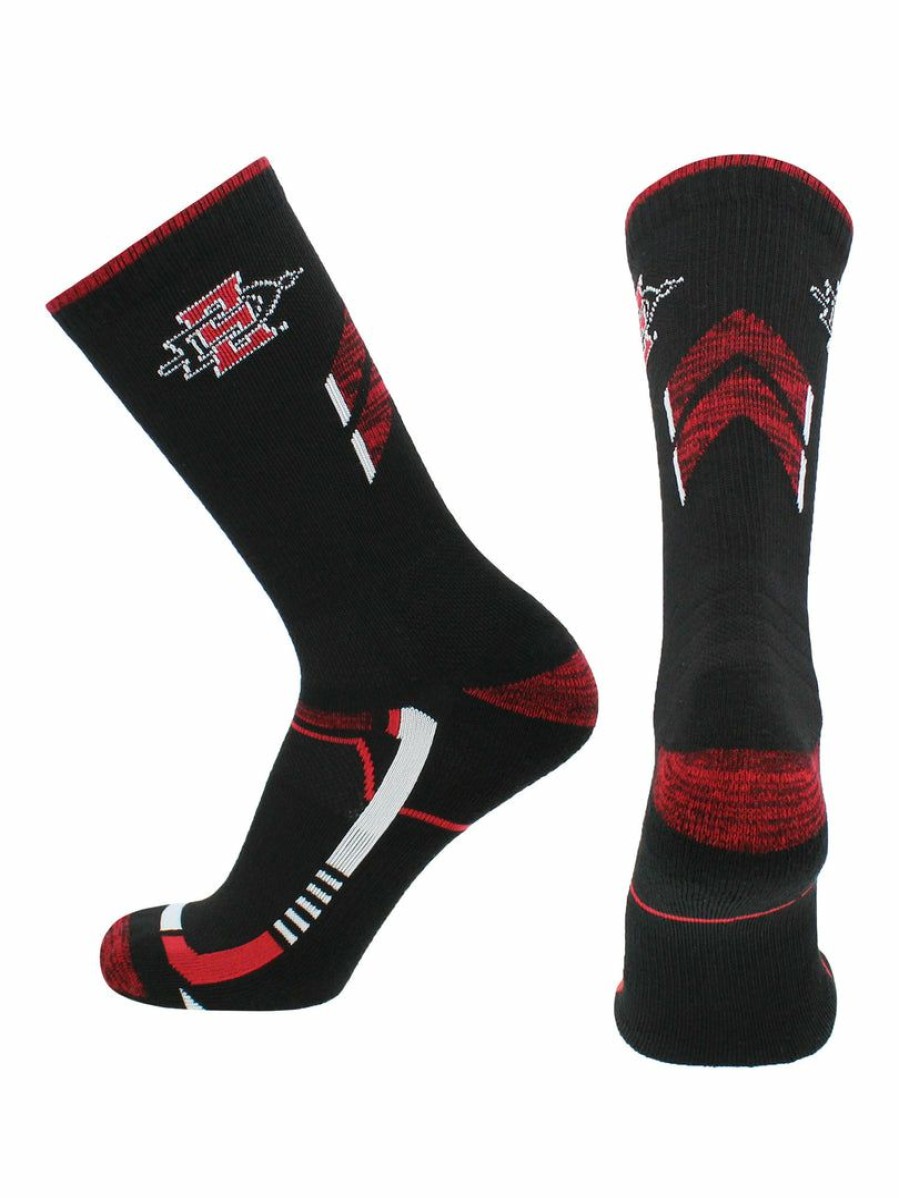 Ncaa Socks * | Best Deal Tck San Diego State Aztecs Socks San Diego State University Aztecs Champion Crew Socks All Schools Black/Scarlet