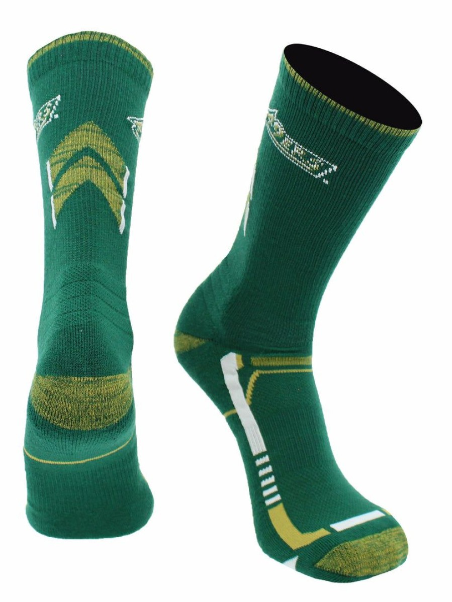 Ncaa Socks * | Buy Tck Unc Charlotte 49Ers Socks University Of North Carolina Charlotte 49Ers Champion Crew Socks Green/Gold