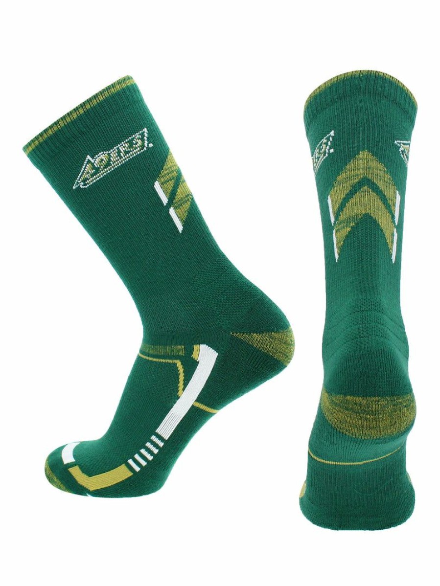 Ncaa Socks * | Buy Tck Unc Charlotte 49Ers Socks University Of North Carolina Charlotte 49Ers Champion Crew Socks Green/Gold