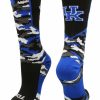 Ncaa Socks * | Brand New Tck Sports Kentucky Wildcats Socks Woodland Camo Crew All Schools Black/Blue/White