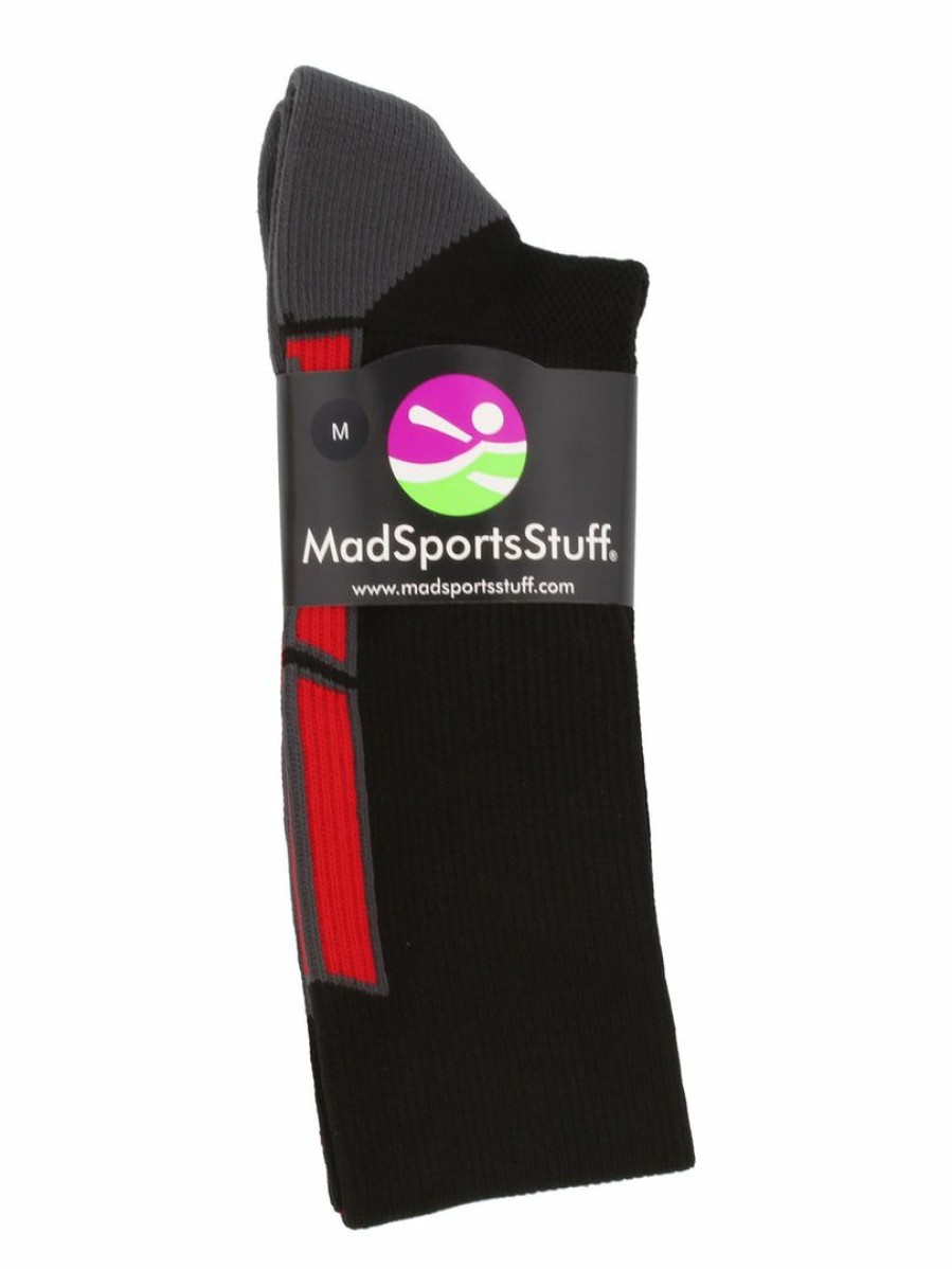 Ncaa Socks * | Wholesale Madsportsstuff Bulldog Logo Over The Calf Socks Black/Scarlet