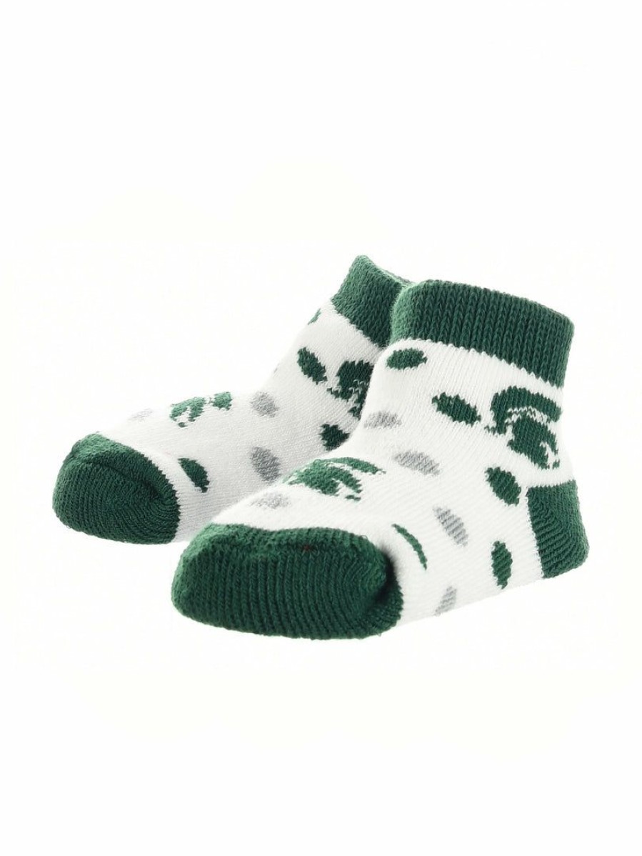 Ncaa Socks * | Brand New Tck Michigan State Spartans Toddler Socks Low Cut Little Fan All Schools Green/Grey/White