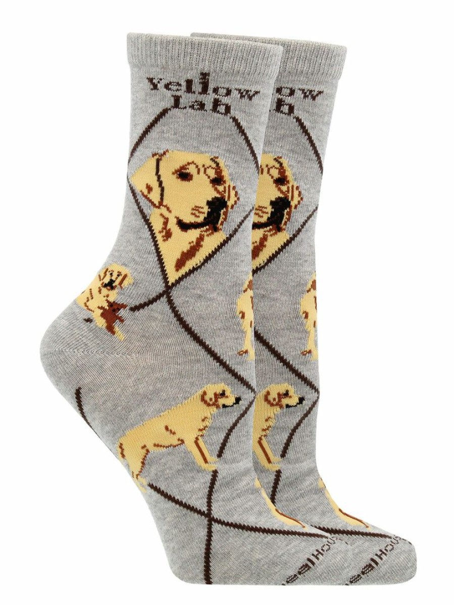 Ncaa Socks * | Best Reviews Of Whd Yellow Lab Socks For Women Gift For Dog Lovers Crazy Socks Crew