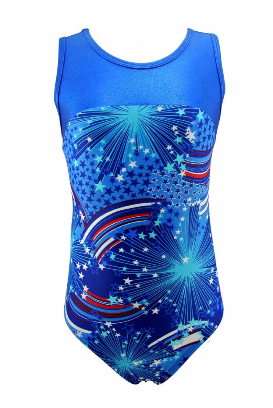 By Sport * | Best Reviews Of Madsportsstuff Leotards Keyhole Style Girls Gymnastics Leotard Usa Pride