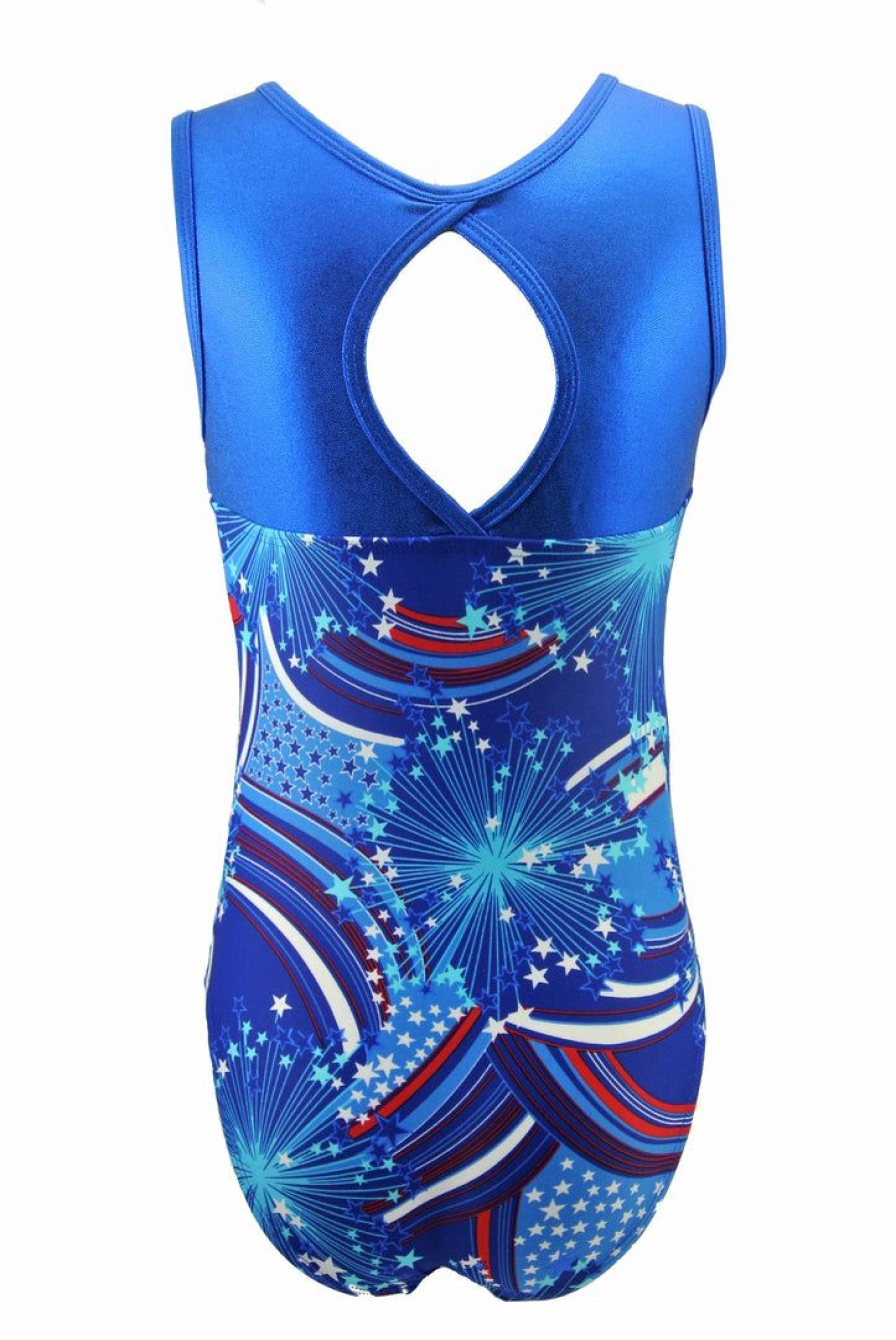 By Sport * | Best Reviews Of Madsportsstuff Leotards Keyhole Style Girls Gymnastics Leotard Usa Pride