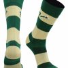 Ncaa Socks * | Coupon Tck Usf Bulls Socks Game Day Striped Crew Socks All Schools Green/Gold