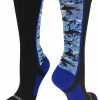 Ncaa Socks * | Coupon Madsportsstuff Digital Camo Shark Socks Crew Black/Blue/White