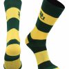 Ncaa Socks * | Best Pirce Tck Baylor Bears Socks Game Day Striped Crew Socks All Schools Green/Gold