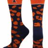 Ncaa Socks * | New Tck All Schools Illinois Fighting Illini Socks Womens Savage Crew Socks Blue/Orange