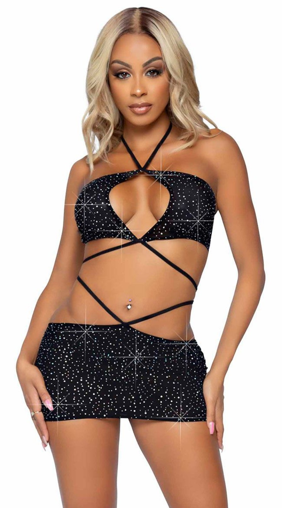 Lingerie * | Leg Avenue Shake It Off Two Piece Set