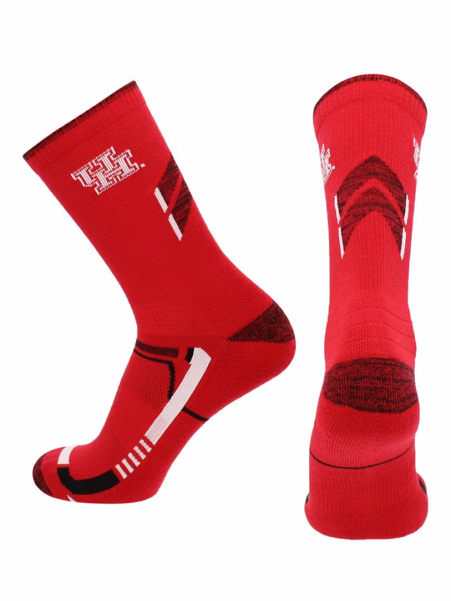 Ncaa Socks * | Discount Tck Houston Cougars Socks University Of Houston Cougars Champion Crew Socks All Schools Red/Black