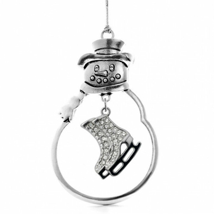 Accessories * | Discount Madsportsstuff Christmas Ornament With Crystal Ice Skates Charm