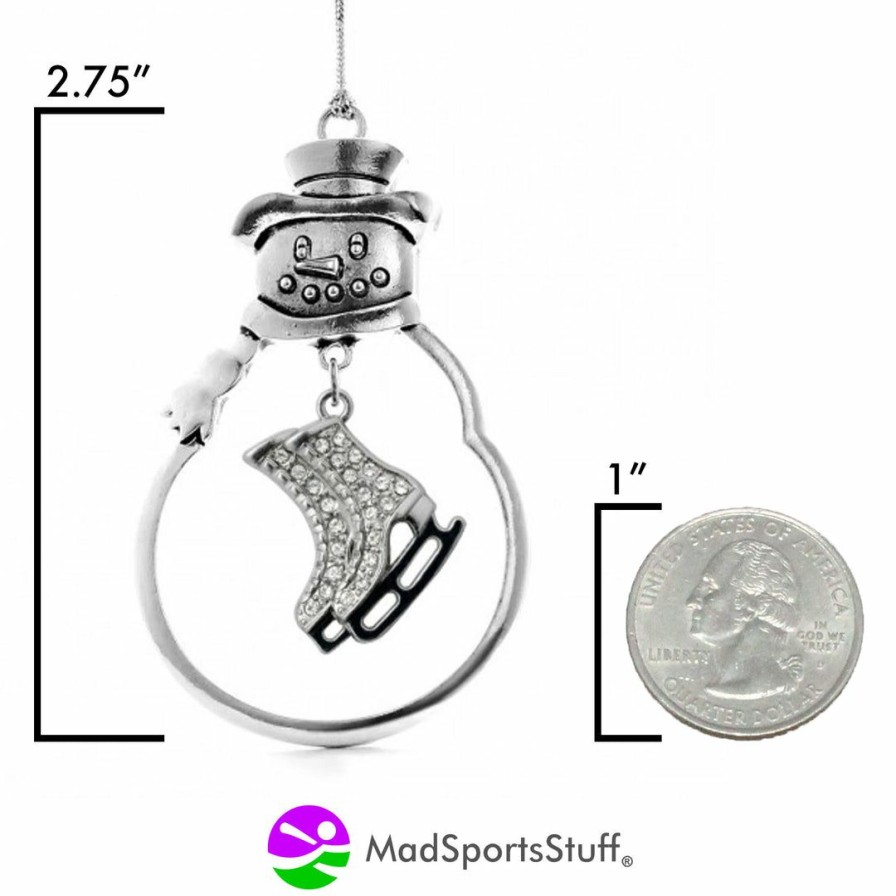 Accessories * | Discount Madsportsstuff Christmas Ornament With Crystal Ice Skates Charm