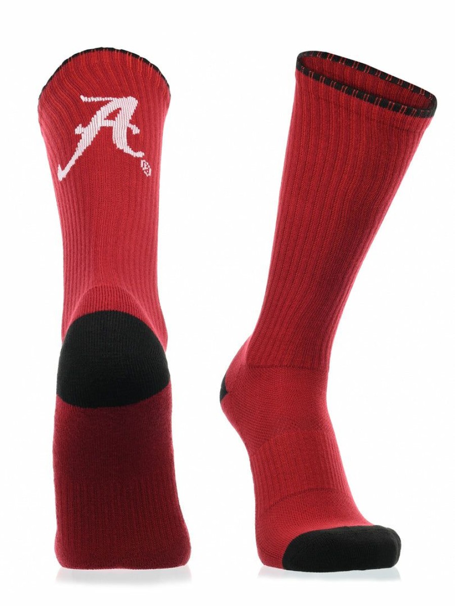 Ncaa Socks * | Buy Tck All Schools Alabama Crimson Tide Socks Campus Legend Crew Length Crimson/Black/White