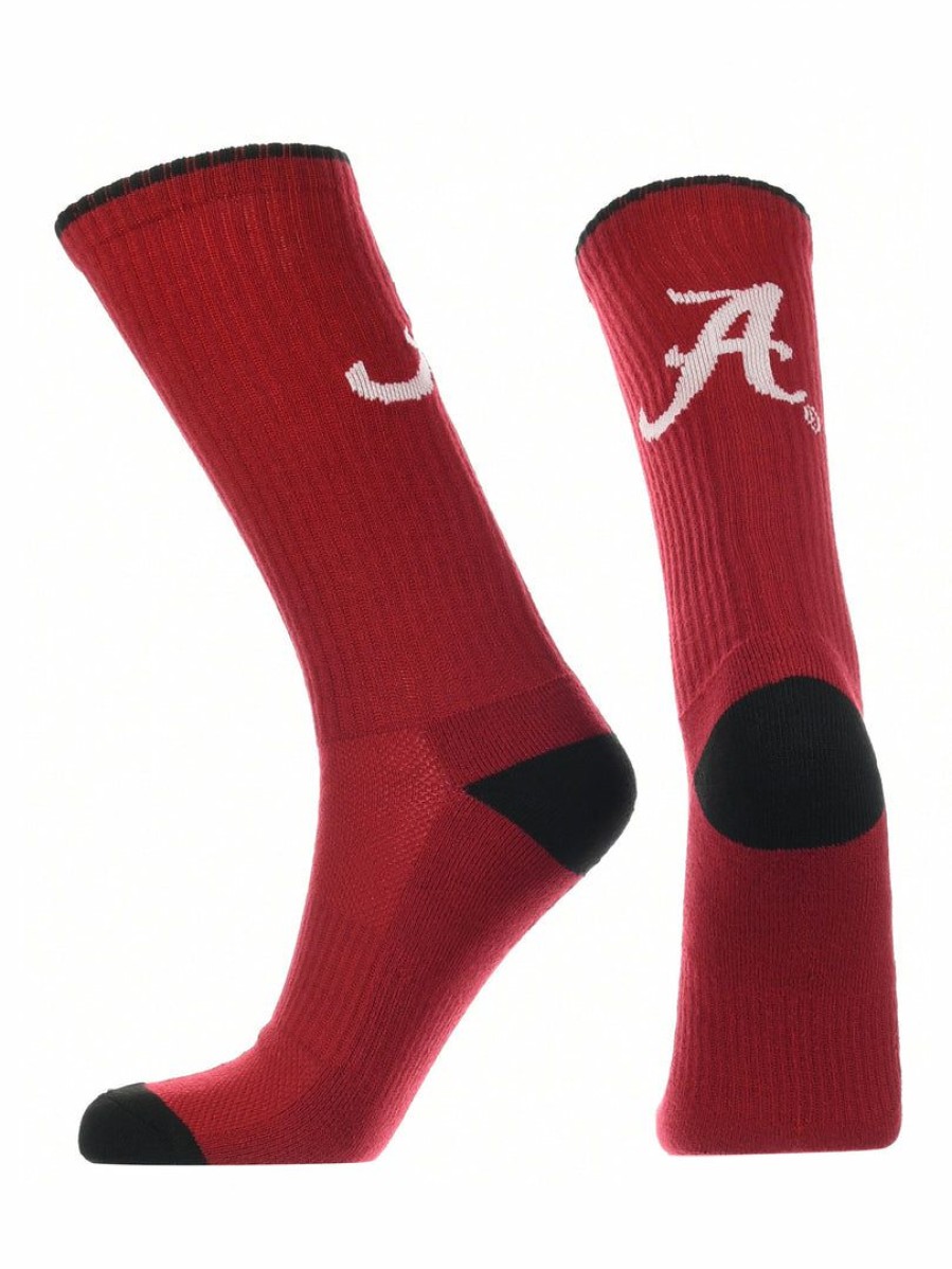 Ncaa Socks * | Buy Tck All Schools Alabama Crimson Tide Socks Campus Legend Crew Length Crimson/Black/White