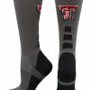 Ncaa Socks * | Discount Tck Texas Tech Red Raiders Socks Baseline Crew Graphite/Black