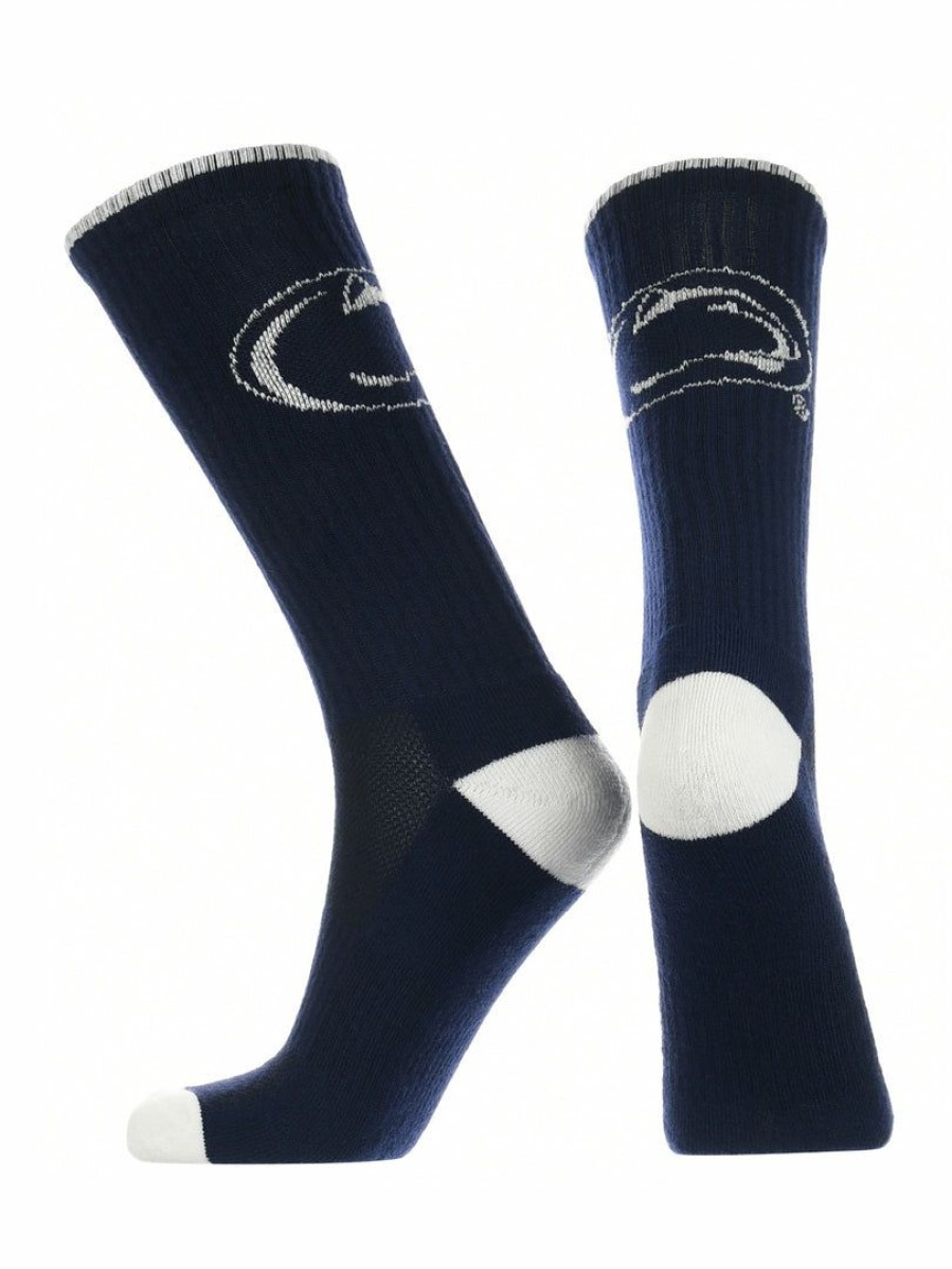 Ncaa Socks * | Best Deal Tck Penn State Nittany Lions Socks Campus Legend Crew Length Navy/White