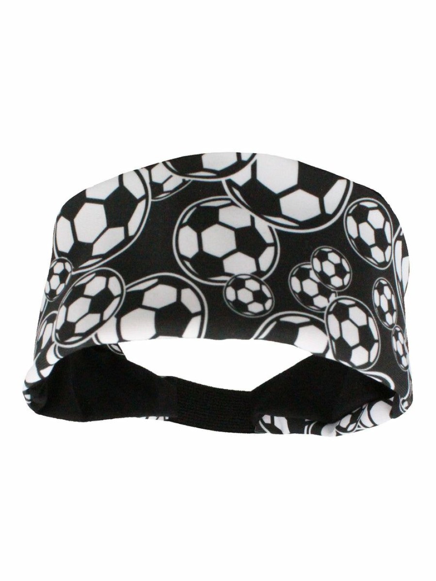 Accessories * | Top 10 Madsportsstuff Crazy Soccer Headband With Soccer Ball Logos Headbands