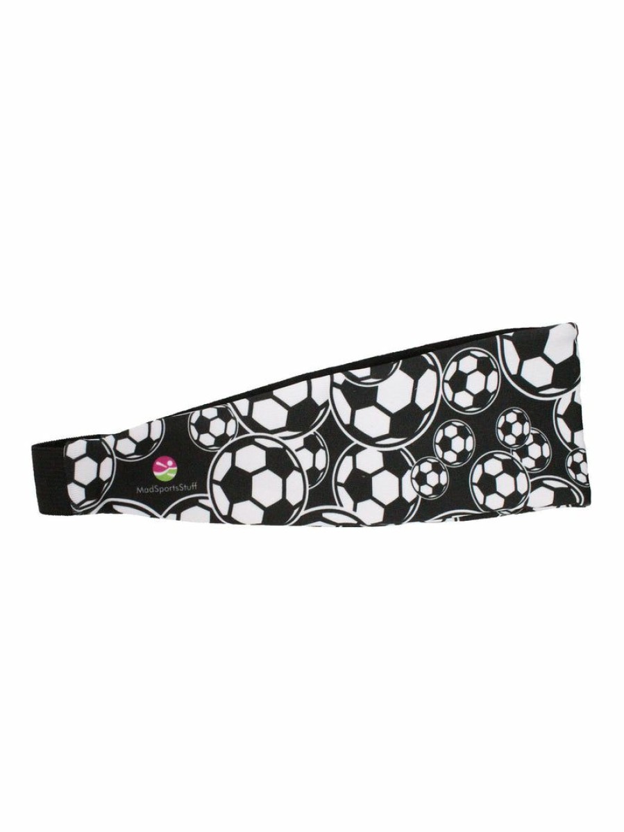 Accessories * | Top 10 Madsportsstuff Crazy Soccer Headband With Soccer Ball Logos Headbands