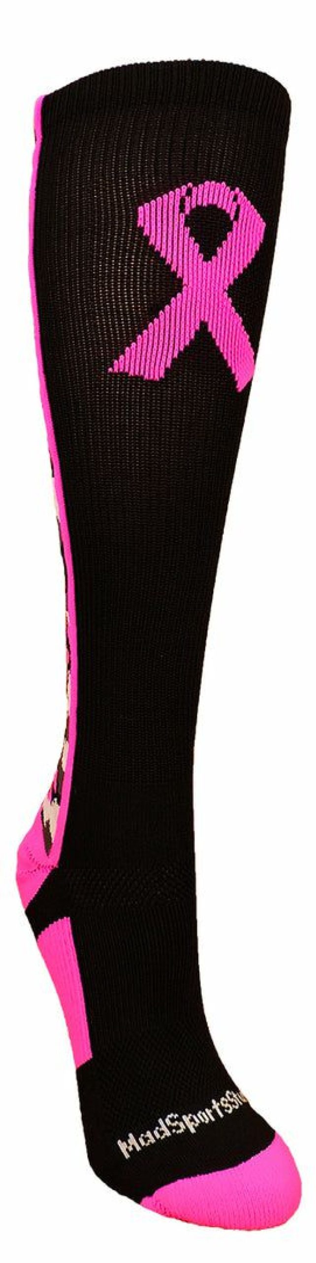 Ncaa Socks * | Deals Madsportsstuff Pink Ribbon Breast Cancer Awareness Camo Over The Calf Socks (Multiple Colors) Baseball Socks