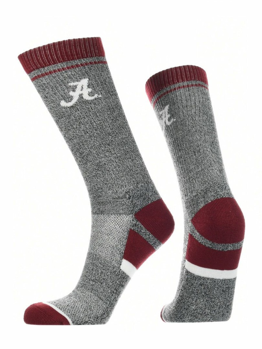 Ncaa Socks * | Best Reviews Of Tck Alabama Crimson Tide Socks Victory Parade Crew Length All Schools Crimson/Grey/White