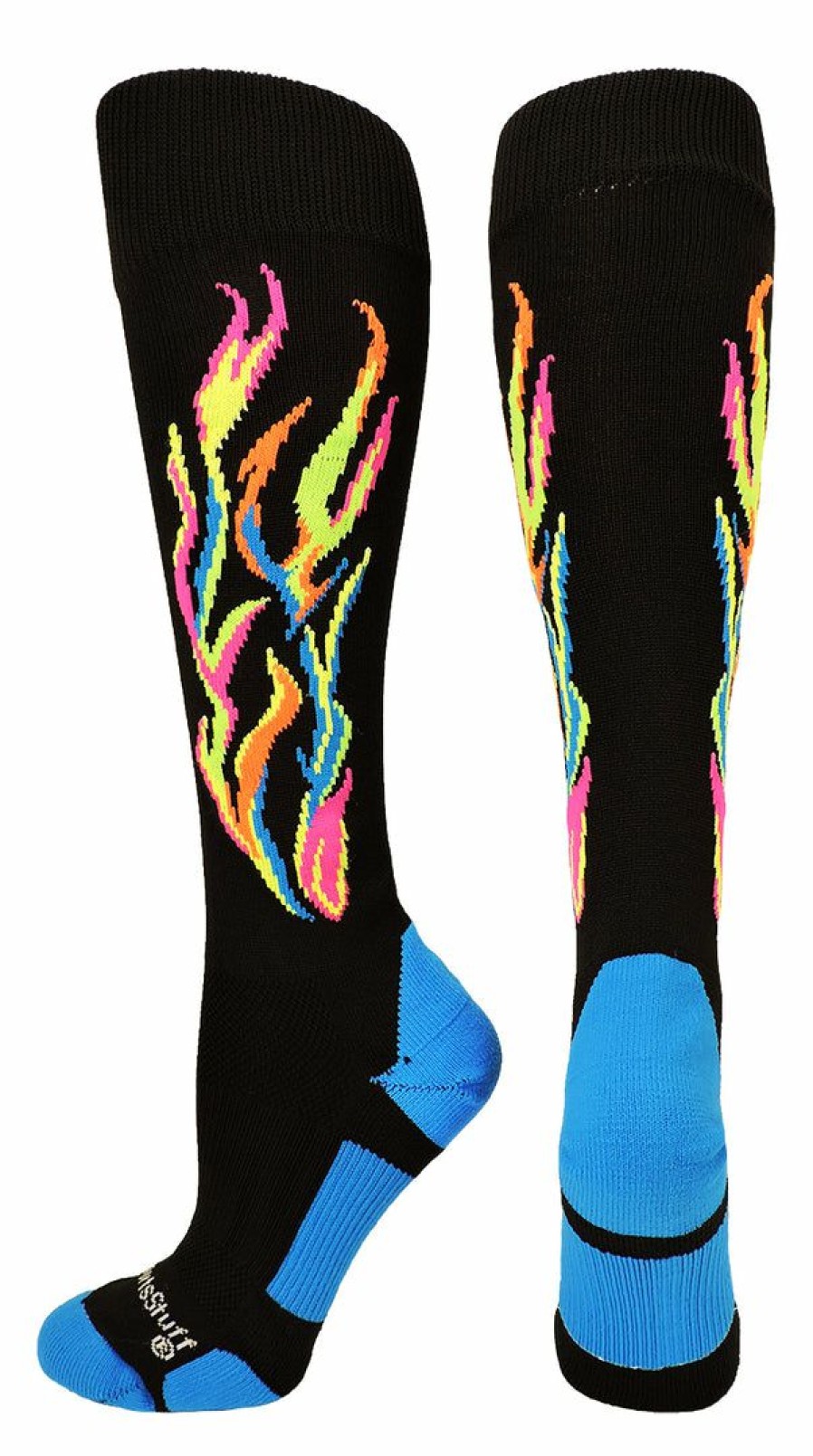 Ncaa Socks * | Hot Sale Madsportsstuff Flame Soccer Style Over The Calf Athletic Socks (Multiple Colors)