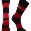 Ncaa Socks * | Cheap Tck Nc State Wolfpack Socks Game Day Striped Crew Socks Red/Black