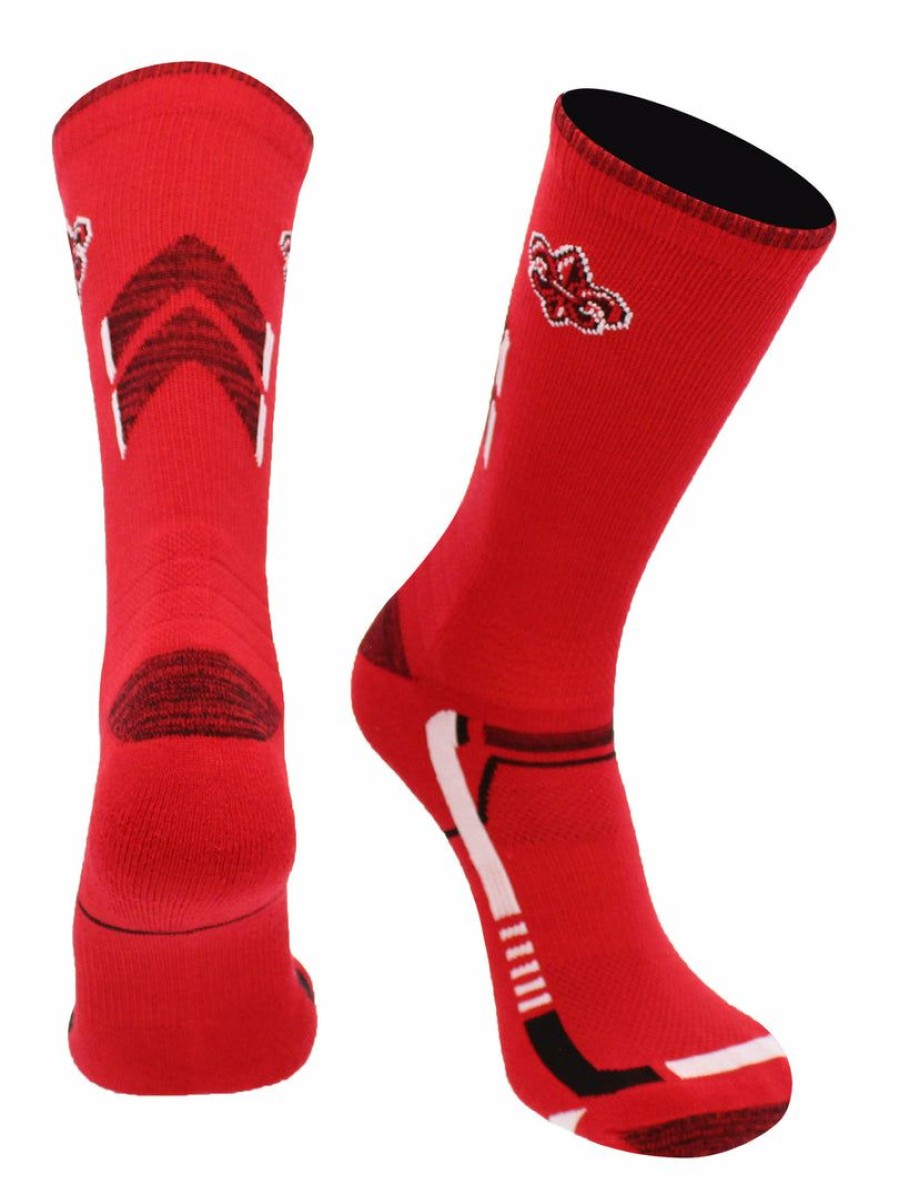 Ncaa Socks * | Discount Tck Louisiana Lafayette Ragin' Cajuns Socks Champion Crew Socks All Schools Vermillion/Black