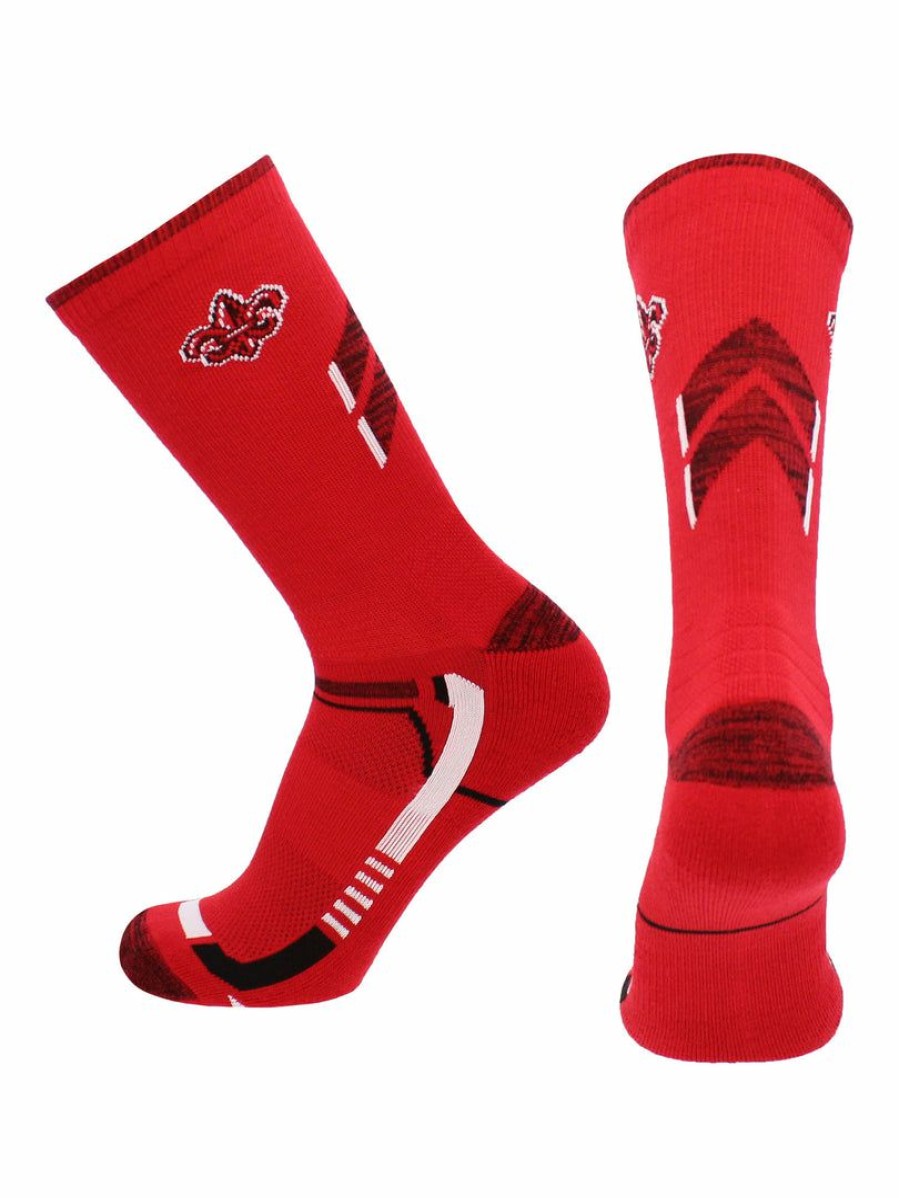 Ncaa Socks * | Discount Tck Louisiana Lafayette Ragin' Cajuns Socks Champion Crew Socks All Schools Vermillion/Black