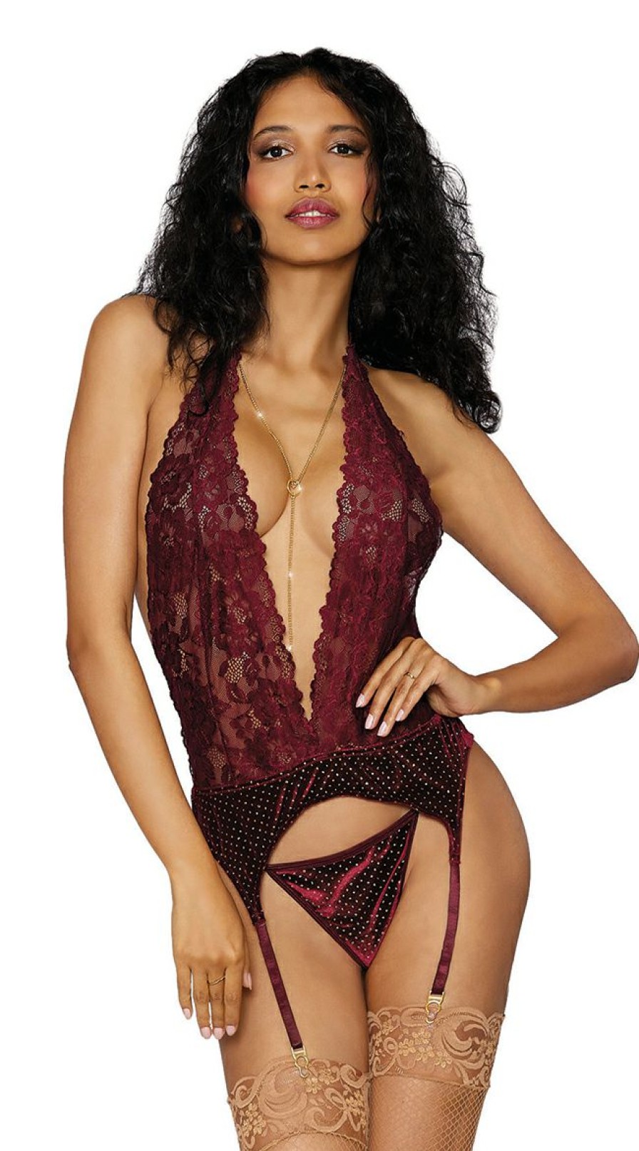 Lingerie * | Dreamgirl Holiday Nights Merrywidow Set