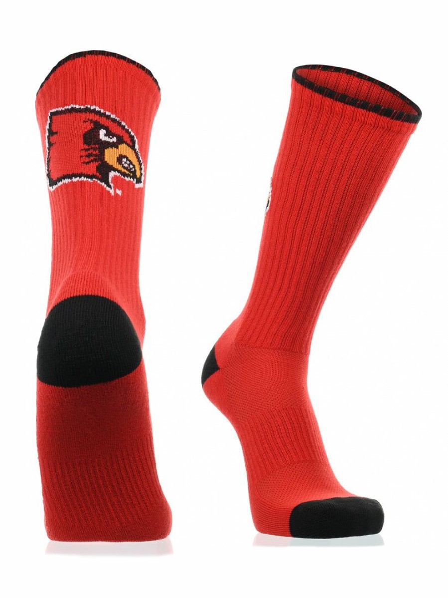 Ncaa Socks * | Wholesale Tck Louisville Cardinals Socks Campus Legend Crew Length All Schools Red/Black