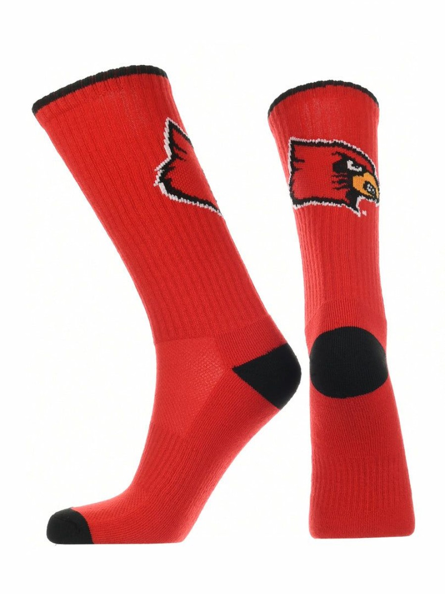 Ncaa Socks * | Wholesale Tck Louisville Cardinals Socks Campus Legend Crew Length All Schools Red/Black