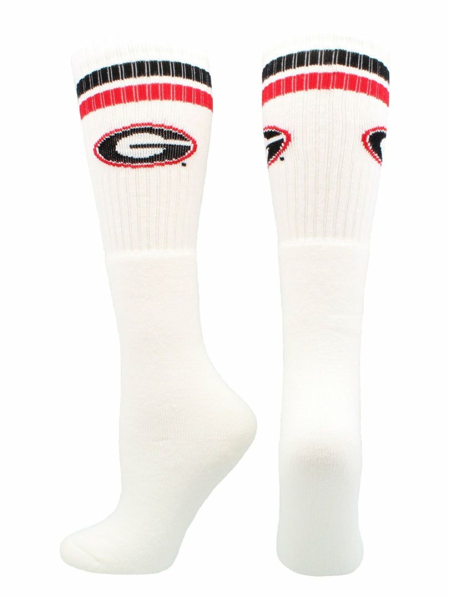 Ncaa Socks * | Outlet Tck University Of Georgia Bulldogs Socks Throwback Tube All Schools White/Black/Scarlet