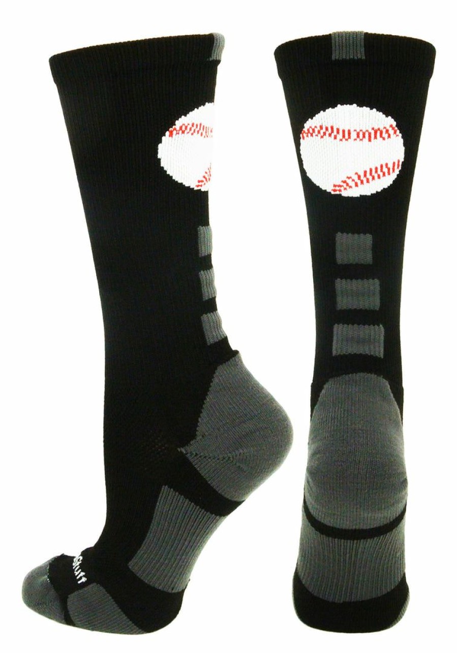 Ncaa Socks * | Cheapest Madsportsstuff Baseball Socks Baseball Logo Athletic Crew Socks (Multiple Colors)