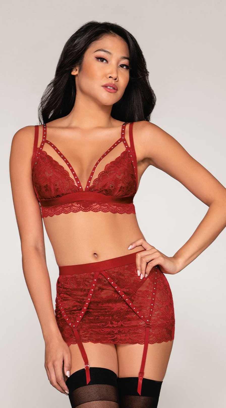 Lingerie * | Dreamgirl Garnet Stunner Bralette Set