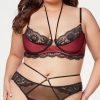 Lingerie * | Seven 'Til Midnight Plus Size Opulent Satin And Lace Bra Set