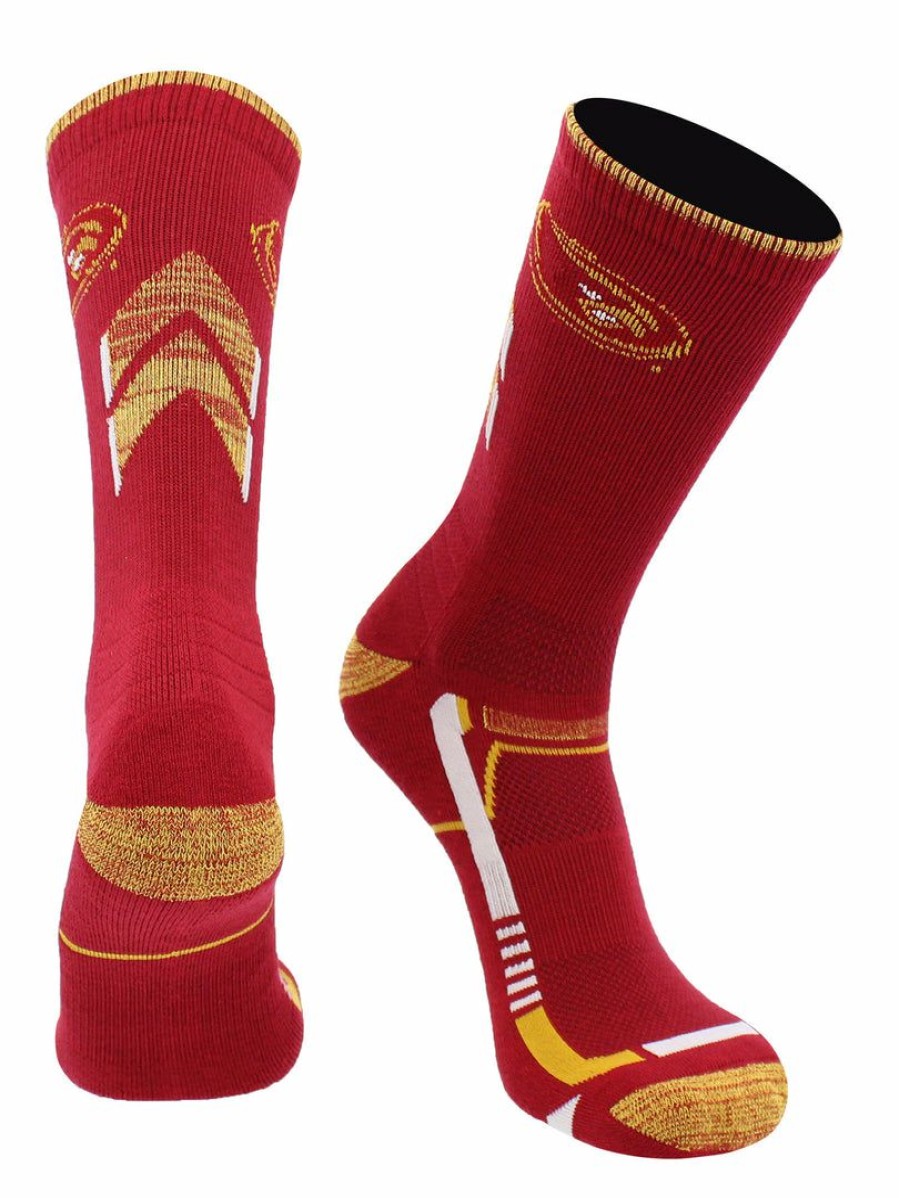 Ncaa Socks * | New Tck Iowa State Cyclones Socks Iowa State University Cyclones Champion Crew Socks Cardinal/Gold