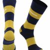 Ncaa Socks * | Promo Tck Uc Davis Aggies Socks Game Day Striped Crew Socks All Schools Blue/Gold