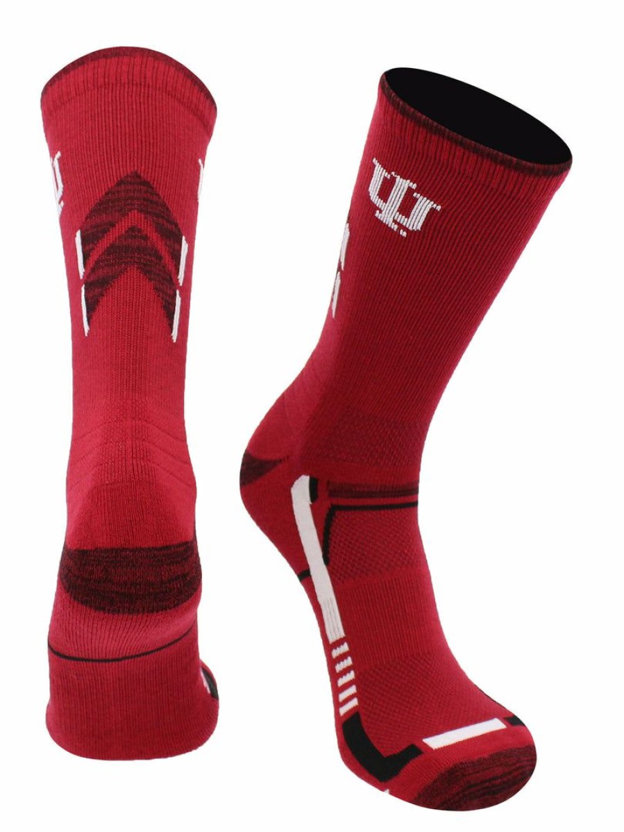 Ncaa Socks * | New Tck Indiana Hoosiers Socks University Of Indiana Hoosiers Champion Crew Socks All Schools Crimson/Black