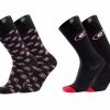 Ncaa Socks * | Coupon Iq All Schools Tck Brands University Monday & Tuesday 2-Pack Fine Gauge Cotton Crew Dress Socks