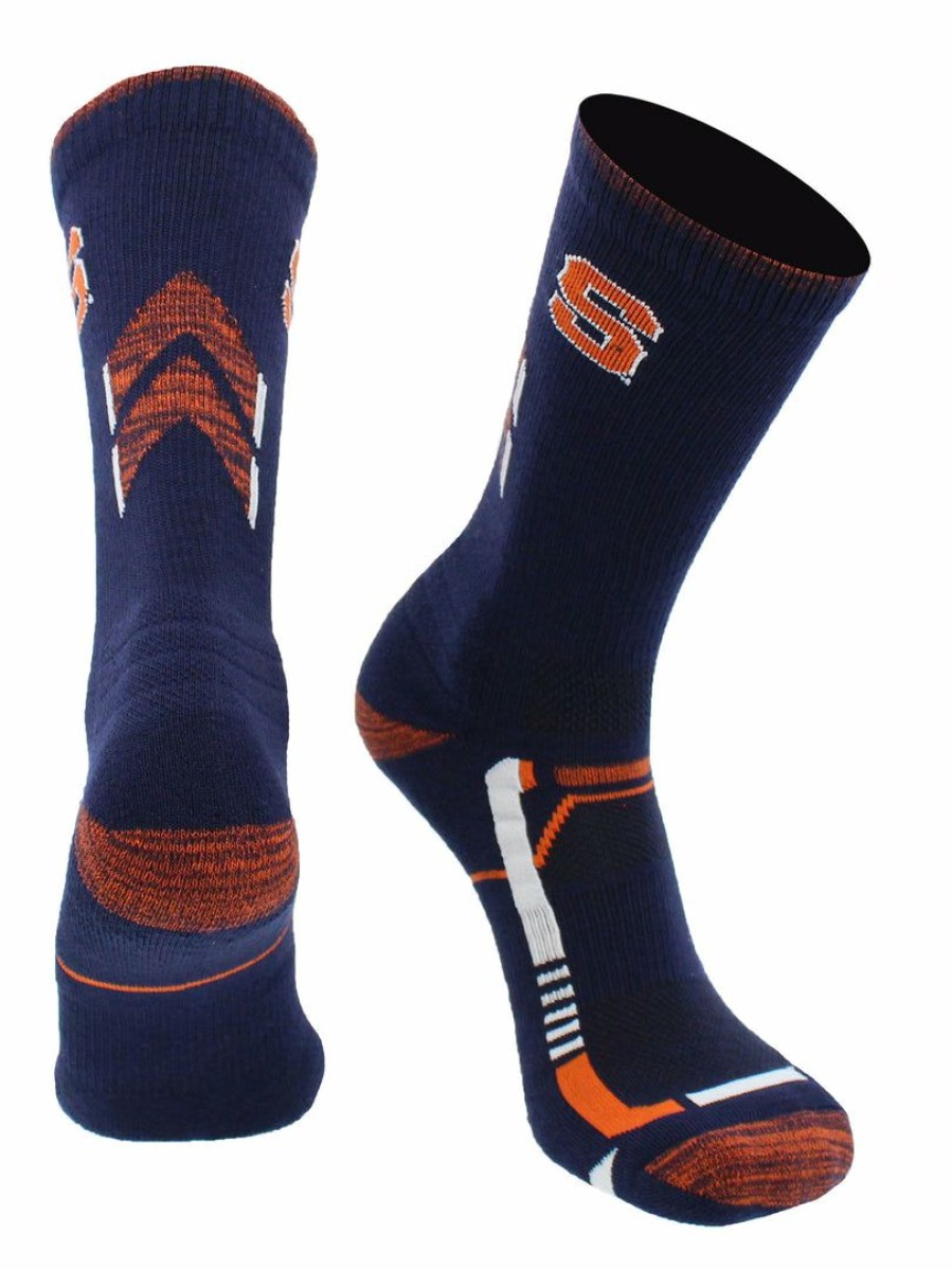 Ncaa Socks * | Flash Sale Tck Syracuse Orange Socks Syracuse University Orange Champion Crew Socks All Schools Blue/Orange