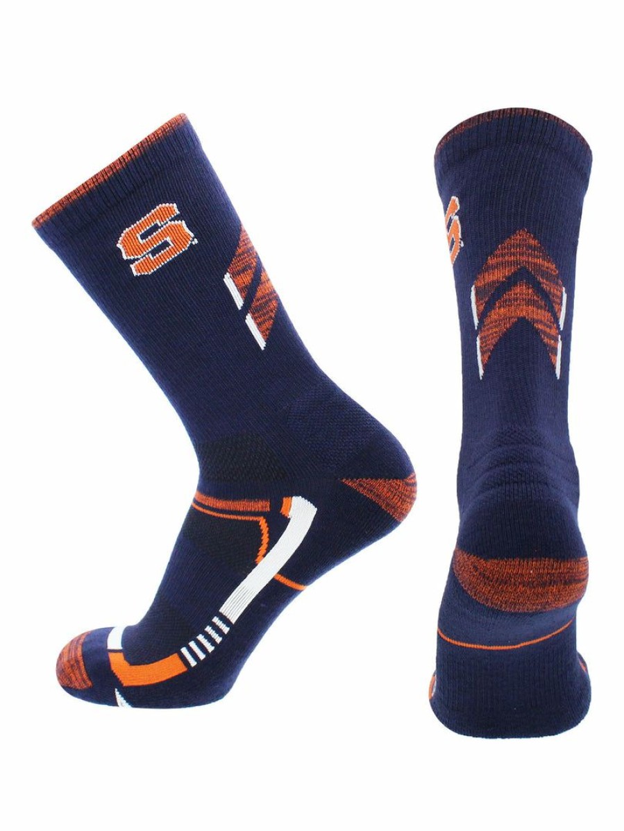 Ncaa Socks * | Flash Sale Tck Syracuse Orange Socks Syracuse University Orange Champion Crew Socks All Schools Blue/Orange