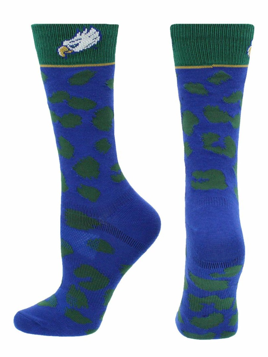 Ncaa Socks * | Best Reviews Of Tck All Schools Florida Gulf Coast Eagles Socks Womens Savage Crew Socks Cobalt Blue/Emerald