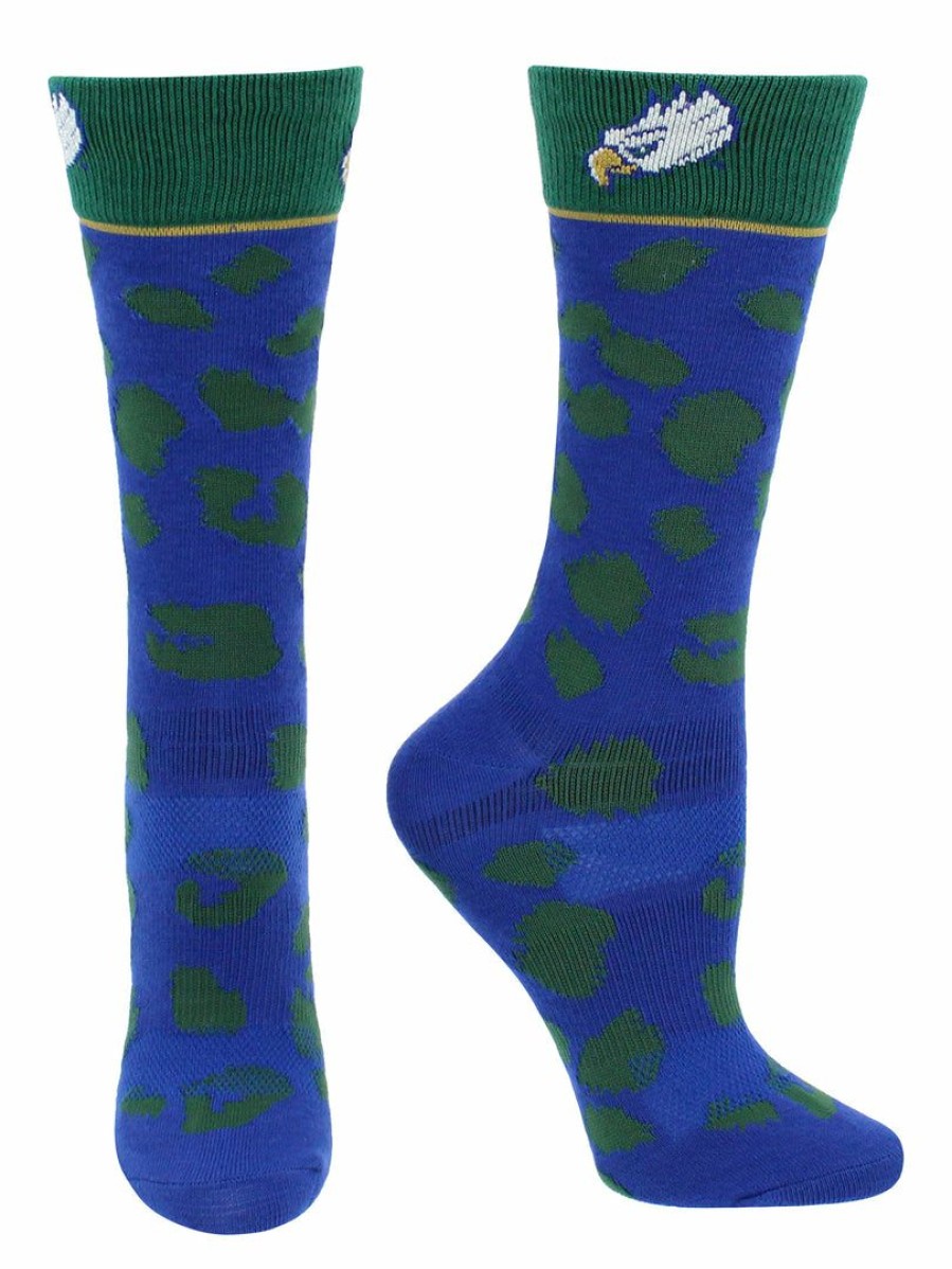 Ncaa Socks * | Best Reviews Of Tck All Schools Florida Gulf Coast Eagles Socks Womens Savage Crew Socks Cobalt Blue/Emerald