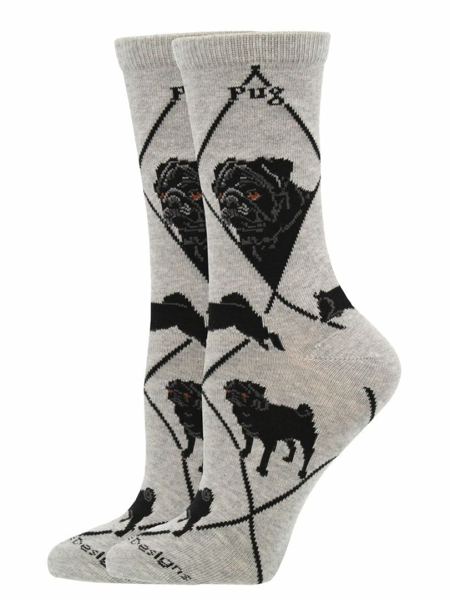 Ncaa Socks * | New Whd Socks For Women Gift For Dog Lovers Crazy Socks Crew