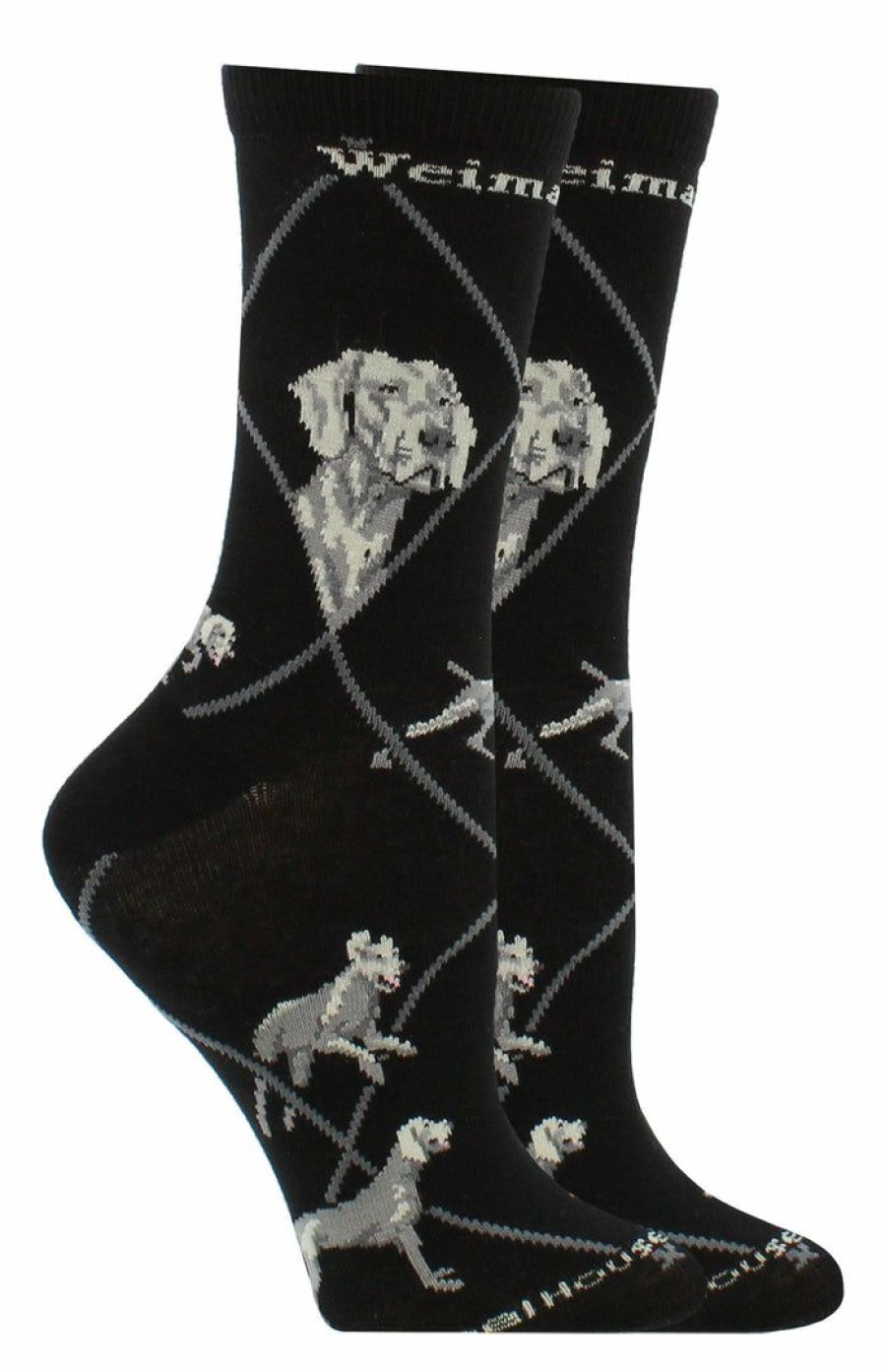 Ncaa Socks * | Budget Whd Weimaraner Socks For Women Gift For Dog Lovers Crazy Socks Crew Black