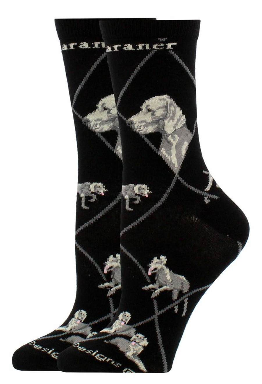 Ncaa Socks * | Budget Whd Weimaraner Socks For Women Gift For Dog Lovers Crazy Socks Crew Black