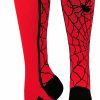 Ncaa Socks * | Discount Madsportsstuff Crazy Spider Web Over The Calf Athletic Socks Baseball Socks Scarlet/Black