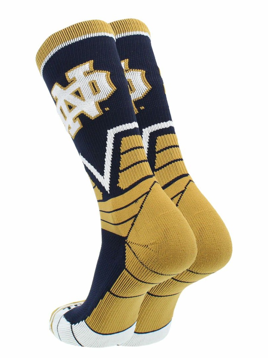 Ncaa Socks * | Promo Tck University Of Notre Dame Socks Fighting Irish Victory Crew All Schools Blue/Gold/White