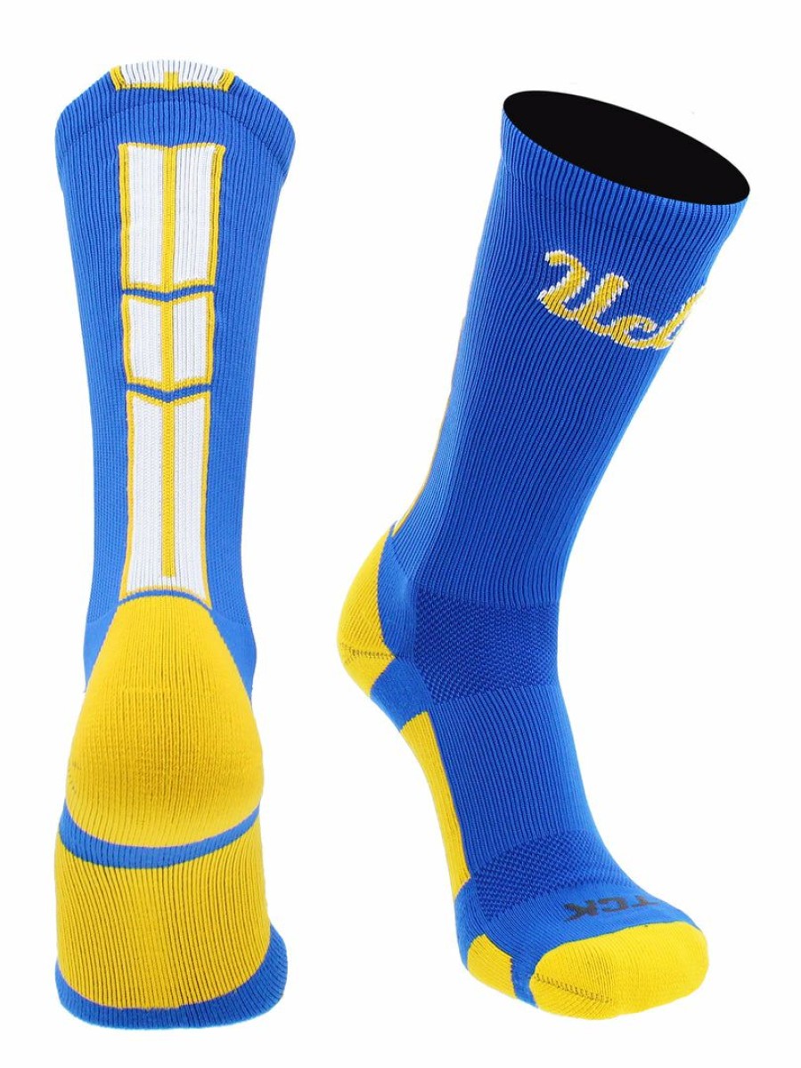 Ncaa Socks * | Best Reviews Of Tck Sports Ucla Bruins Socks Baseline 3.0 Crew Blue/Gold/White